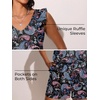 image:imageSummer Mae Ruffle Swim Romper One Piece Swimsuit Women Modest Bathing SuitBlack Paisley