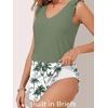 image:imageSummer Mae Ruffle Swim Romper One Piece Swimsuit Women Modest Bathing SuitGreen Shadow