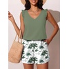 image:imageSummer Mae Ruffle Swim Romper One Piece Swimsuit Women Modest Bathing SuitGreen Shadow