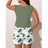image:imageSummer Mae Ruffle Swim Romper One Piece Swimsuit Women Modest Bathing SuitGreen Shadow