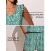 image:imageSummer Mae Ruffle Swim Romper One Piece Swimsuit Women Modest Bathing SuitGreen Wave