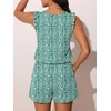 image:imageSummer Mae Ruffle Swim Romper One Piece Swimsuit Women Modest Bathing SuitGreen Wave
