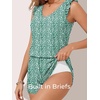 image:imageSummer Mae Ruffle Swim Romper One Piece Swimsuit Women Modest Bathing SuitGreen Wave