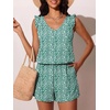 image:imageSummer Mae Ruffle Swim Romper One Piece Swimsuit Women Modest Bathing SuitGreen Wave