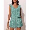 image:imageSummer Mae Ruffle Swim Romper One Piece Swimsuit Women Modest Bathing SuitGreen Wave