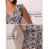 image:imageSummer Mae Ruffle Swim Romper One Piece Swimsuit Women Modest Bathing SuitPinkblue Jungle