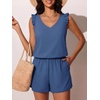 image:imageSummer Mae Ruffle Swim Romper One Piece Swimsuit Women Modest Bathing SuitTeal