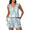image:imageSummer Mae Ruffle Swim Romper One Piece Swimsuit Women Modest Bathing SuitPaisley