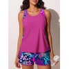 image:imageSummer Mae Blouson Womens Tankini Swimsuits Tummy Control Bathing Suits  Swim shorts with pocketsmodest top with removable padded2piece swimwear 2026 for beachpoolcruiseDeepsea Driftinga