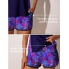 image:imageSummer Mae Blouson Womens Tankini Swimsuits Tummy Control Bathing Suits  Swim shorts with pocketsmodest top with removable padded2piece swimwear 2026 for beachpoolcruisePurple Leaf Shadows