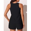 image:imageSummer Mae Blouson Womens Tankini Swimsuits Tummy Control Bathing Suits  Swim shorts with pocketsmodest top with removable padded2piece swimwear 2026 for beachpoolcruiseBlack