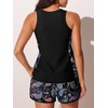 image:imageSummer Mae Blouson Womens Tankini Swimsuits Tummy Control Bathing Suits  Swim shorts with pocketsmodest top with removable padded2piece swimwear 2026 for beachpoolcruiseBlack Paisley