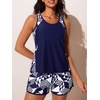 image:imageSummer Mae Blouson Womens Tankini Swimsuits Tummy Control Bathing Suits  Swim shorts with pocketsmodest top with removable padded2piece swimwear 2026 for beachpoolcruiseCube