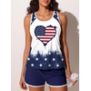 image:imageSummer Mae Blouson Womens Tankini Swimsuits Tummy Control Bathing Suits  Swim shorts with pocketsmodest top with removable padded2piece swimwear 2026 for beachpoolcruiseFlag of Hearts