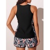 image:imageSummer Mae Blouson Womens Tankini Swimsuits Tummy Control Bathing Suits  Swim shorts with pocketsmodest top with removable padded2piece swimwear 2026 for beachpoolcruisePinkblue Jungle