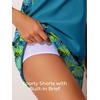 image:imageSummer Mae Blouson Womens Tankini Swimsuits Tummy Control Bathing Suits  Swim shorts with pocketsmodest top with removable padded2piece swimwear 2026 for beachpoolcruiseTropical Green Leaves