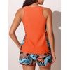 image:imageSummer Mae Blouson Womens Tankini Swimsuits Tummy Control Bathing Suits  Swim shorts with pocketsmodest top with removable padded2piece swimwear 2026 for beachpoolcruiseTropical Green Foliage
