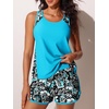 image:imageSummer Mae Blouson Womens Tankini Swimsuits Tummy Control Bathing Suits  Swim shorts with pocketsmodest top with removable padded2piece swimwear 2026 for beachpoolcruiseBlack Floral Sketch