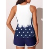 image:imageSummer Mae Blouson Womens Tankini Swimsuits Tummy Control Bathing Suits  Swim shorts with pocketsmodest top with removable padded2piece swimwear 2026 for beachpoolcruiseFlag of Hearts