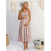 image:imageSummer Mae Smocked Maternity Dress with Pockets Baby Shower Summer Outfit  Women pregnancy adjustable tie clothes flowy midi dress for beach wedding guest photoshoot and daily wearSunshine Striped
