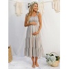 image:imageSummer Mae Smocked Maternity Dress with Pockets Baby Shower Summer Outfit  Women pregnancy adjustable tie clothes flowy midi dress for beach wedding guest photoshoot and daily wearOlive Striped