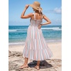 image:imageSummer Mae Smocked Maternity Dress with Pockets Baby Shower Summer Outfit  Women pregnancy adjustable tie clothes flowy midi dress for beach wedding guest photoshoot and daily wearRainbow Striped