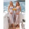 image:imageSummer Mae Smocked Maternity Dress with Pockets Baby Shower Summer Outfit  Women pregnancy adjustable tie clothes flowy midi dress for beach wedding guest photoshoot and daily wearSunshine Striped