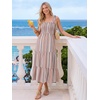 image:imageSummer Mae Smocked Maternity Dress with Pockets Baby Shower Summer Outfit  Women pregnancy adjustable tie clothes flowy midi dress for beach wedding guest photoshoot and daily wearSunshine Striped