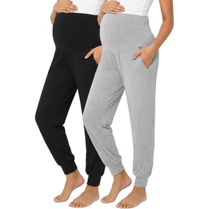 image:imageSummer Mae Viscose Maternity Jogger Pants Pregnancy Lounge Pant with Pocket  Soft stretchy womens pajama comfy sweatpant great for workout yoga work occasions and casual wearBlackLight Grey