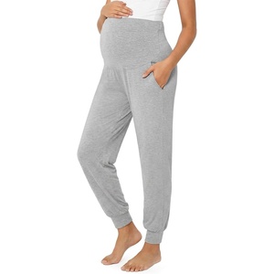 image:imageSummer Mae Viscose Maternity Jogger Pants Pregnancy Lounge Pant with Pocket  Soft stretchy womens pajama comfy sweatpant great for workout yoga work occasions and casual wearLight Grey