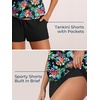 image:imageSummer Mae Womens Tankini Swimsuits Two Piece with Pockets Bathing Suits  Modest FitSide PocketsTummy ControlBuiltin BoyshortsRemovable PadsSoft Coverage for Beach VacationsMulticolor Flora
