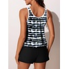 image:imageSummer Mae Womens Tankini Swimsuits Two Piece with Pockets Bathing Suits  Modest FitSide PocketsTummy ControlBuiltin BoyshortsRemovable PadsSoft Coverage for Beach VacationsWave Print