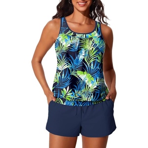image:imageSummer Mae Womens Tankini Swimsuits Two Piece with Pockets Bathing Suits  Modest FitSide PocketsTummy ControlBuiltin BoyshortsRemovable PadsSoft Coverage for Beach VacationsWatercolor Phoenix Palm